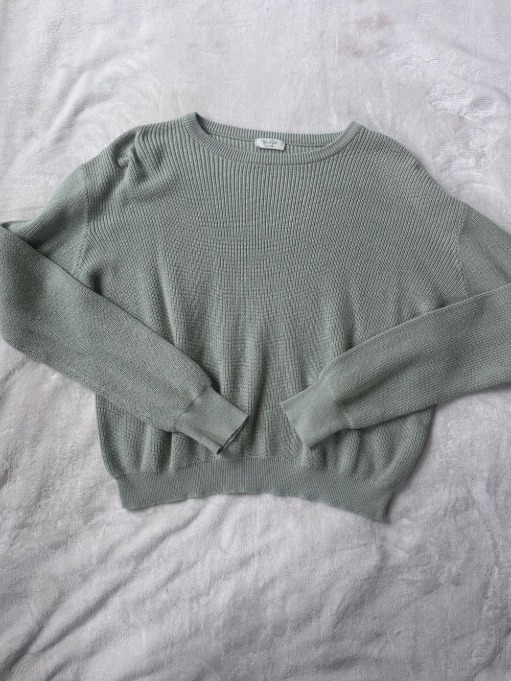 Brandy Melville Sage Green Ribbed Crewneck Sweater